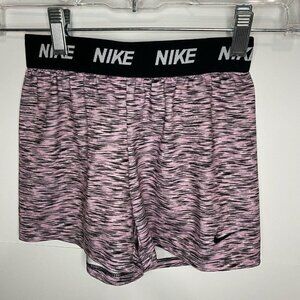 NIKE PRO GIRLS 6X DRI FIT COMPRESSION SHORTS PINK BLACK